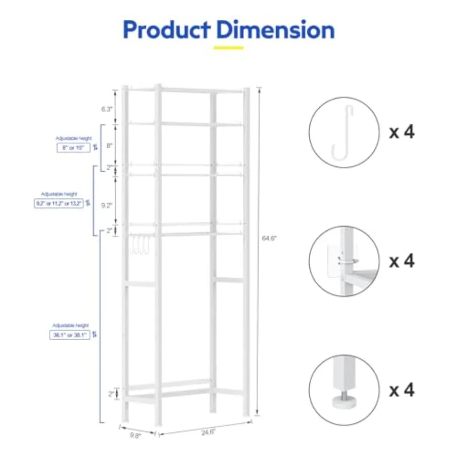 Over The Toilet Storage Rack, Freestanding Bathroom Organizer Shelves