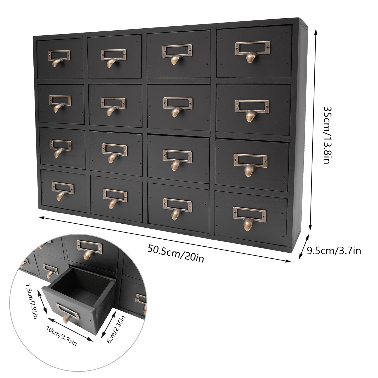 16-Drawer Apothecary Cabinet for Herb Storage and Organization