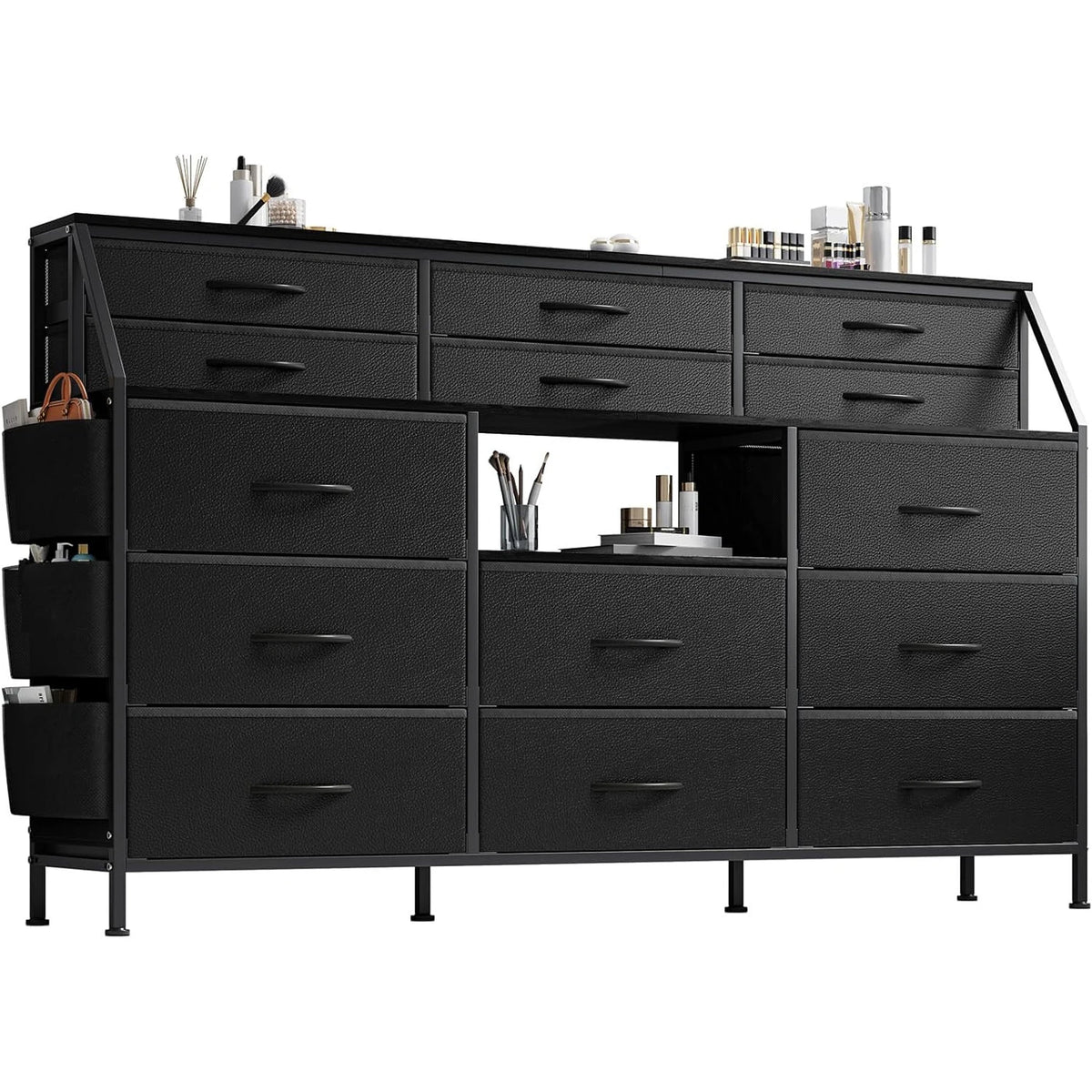 Twister CK 14 Drawer Fabric Storage Cabinet Wooden Top Metal Frame