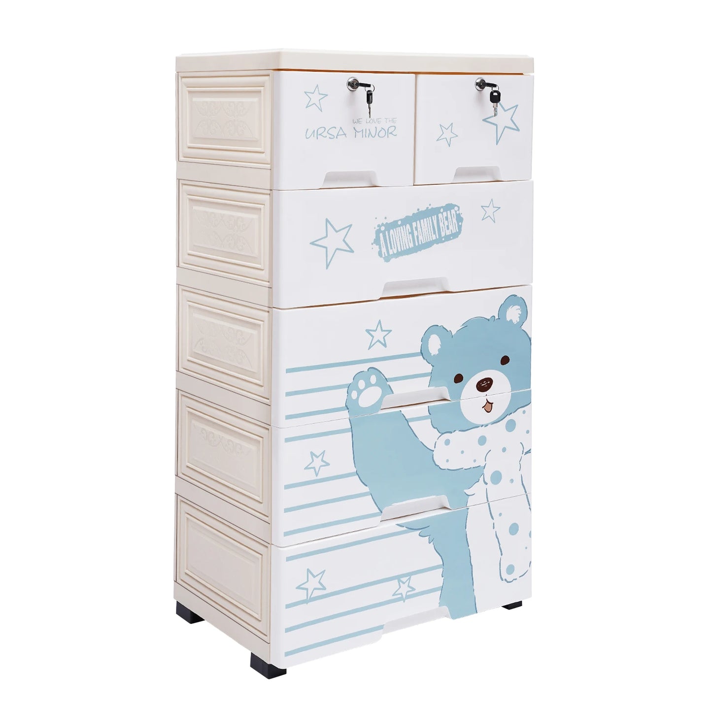 Storage Cabinet With 6 Drawers Plastic Dresser Organizer For Clothes