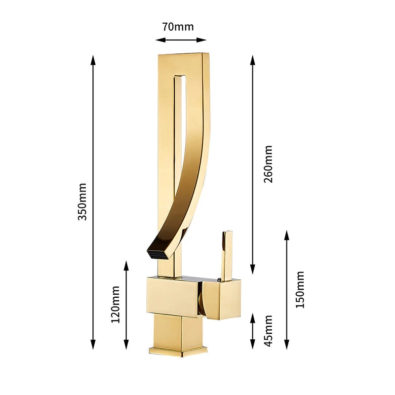 Wanmivezlo Bathroom Basin Faucet Deck Mounted Waterfall Mixer Single Handle