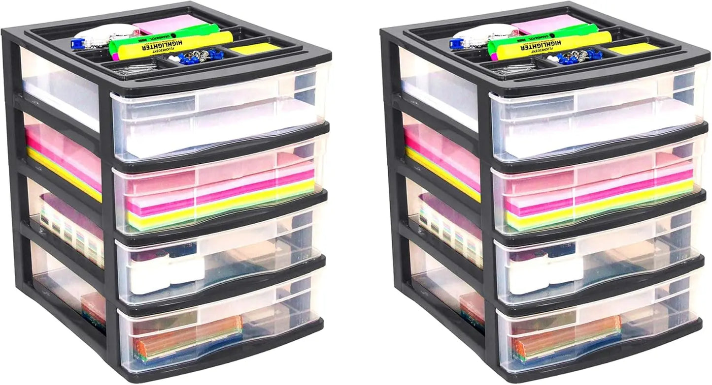 XMSJ 4 Drawer Desk Organizer Set Craft Office Supplies