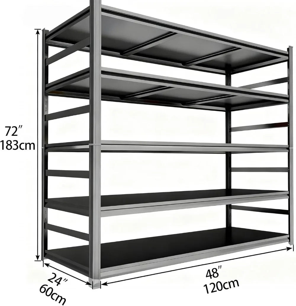Heavy Duty Garage Shelving System With 5 Tier Adjustable Racks