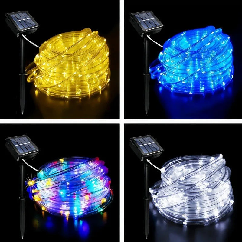 IEEYEEY LED Solar Rope Light For Outdoor Garden Decor