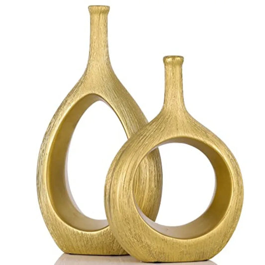 Ceramic Vase Set Modern Hollow Circle Vases Home Decor