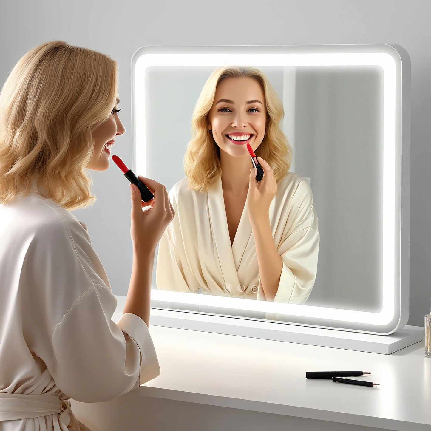 JHK LED Vanity Mirror With Lights, Dimmable, 3 Color Modes, Memory