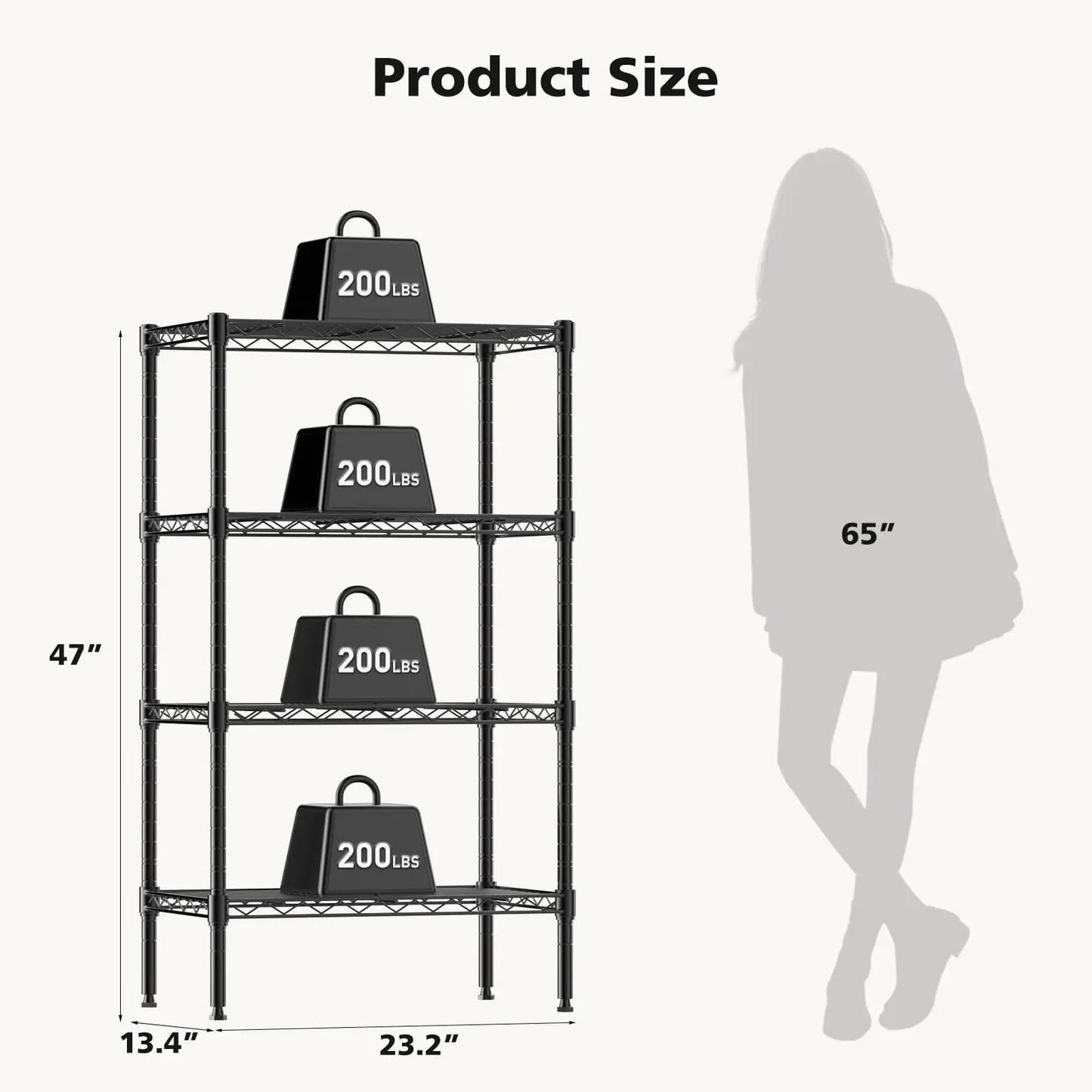 JHK 3-5 Tier Metal Wire Storage Shelves Adjustable Heavy Duty