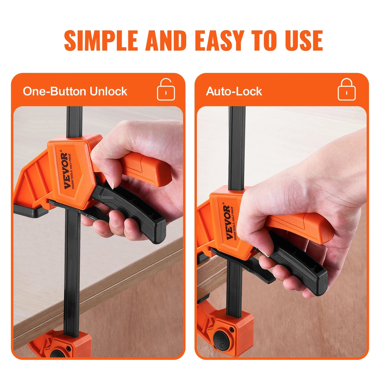SucceBuy Bar Clamps Woodworking F Clamp Set For DIY Carpentry