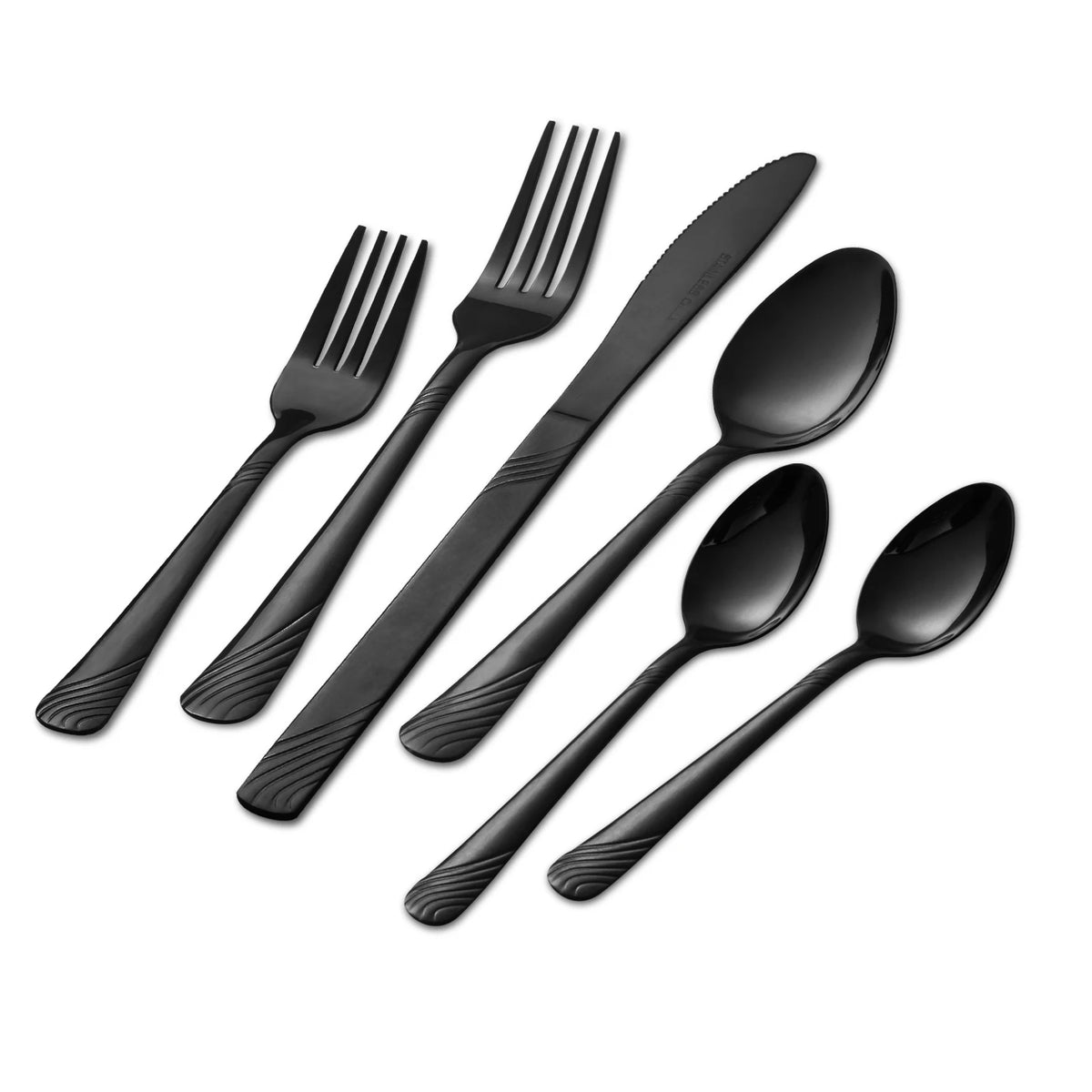 HANSMART Stainless Steel Dishwasher Safe Flatware Set With Wave Handles