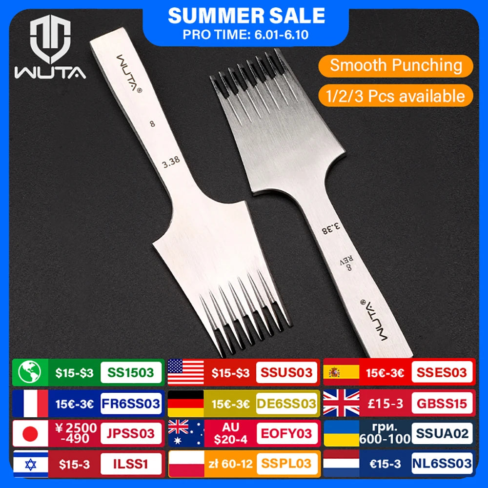 WUTA Leather Chisel French Style Pricking Iron Die Steel Punch