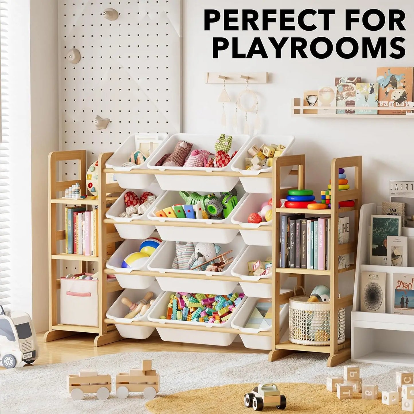 Toy Storage Organizer With 6 Shelves And 12 Bins Playroom