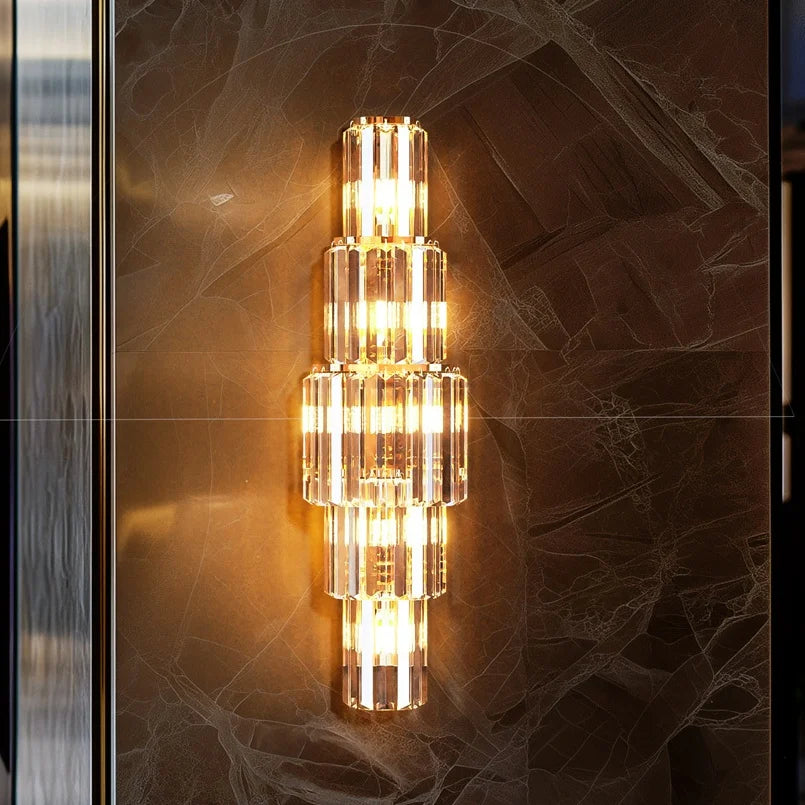 LUVODI Crystal Wall Lamp 3 Layer Sconce With E14 LED