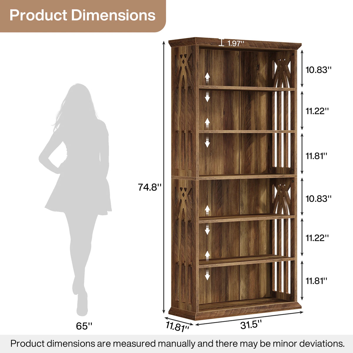 Tribesigns 6-Tier Freestanding Bookshelf Display Bookcase