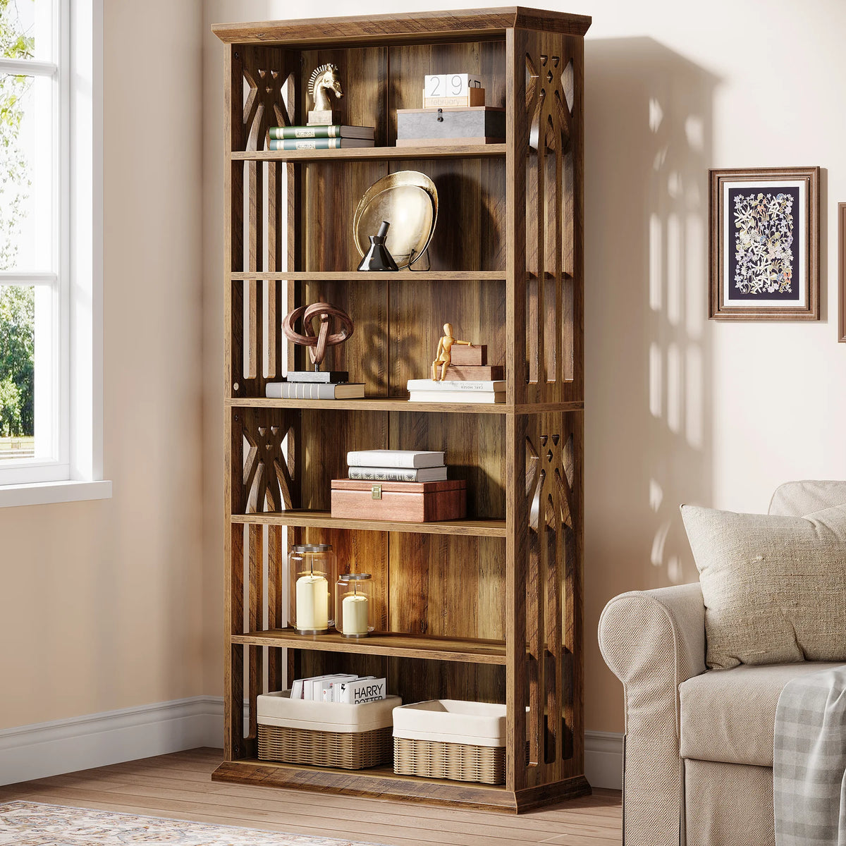 Tribesigns 6-Tier Freestanding Bookshelf Display Bookcase