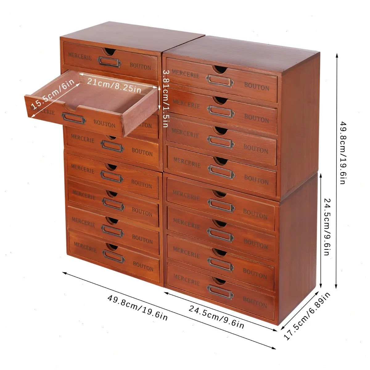 Bymaocar 4 Pack Drawer Organizer Four-Tier Stackable Desk Storage