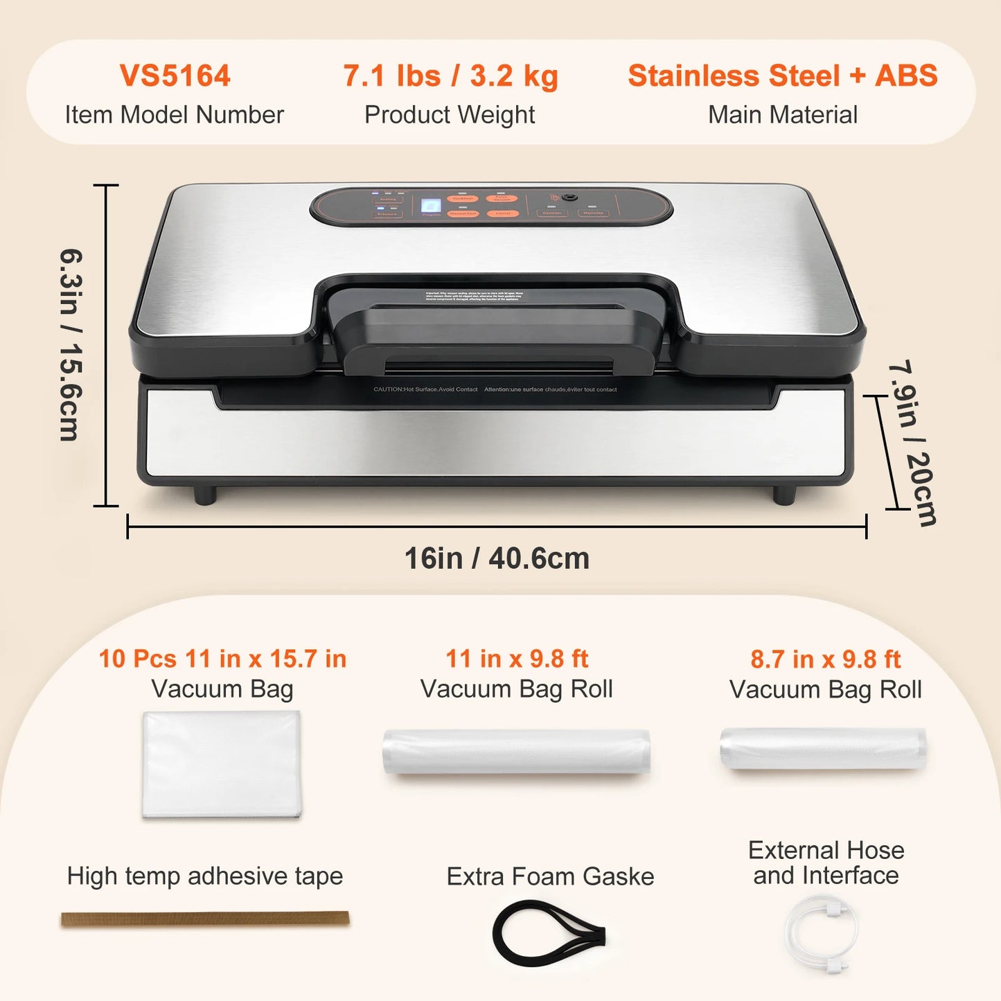 SucceBuy Vacuum Sealer Machine With Free Vacuum Bags Included