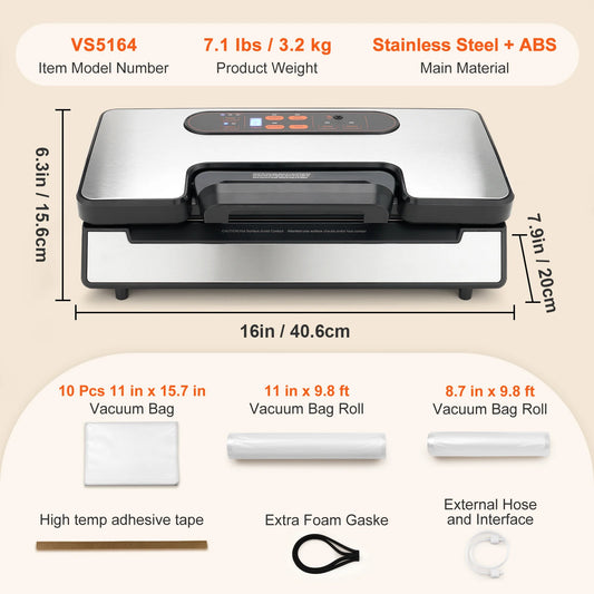 SucceBuy Vacuum Sealer Machine With Free Vacuum Bags Included