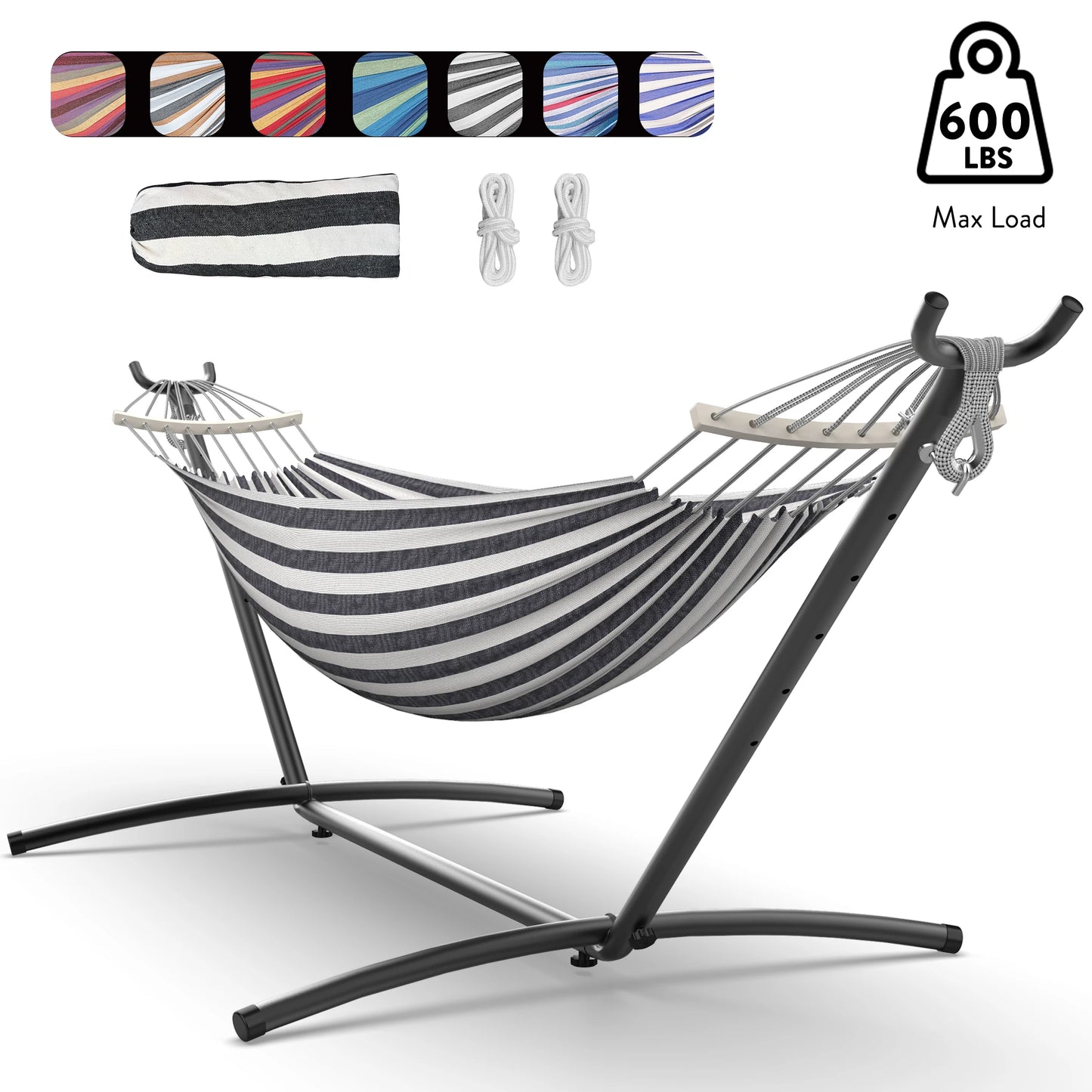 GYROOR Adjustable Stand Hammock With Storage Bag 600 LB Capacity