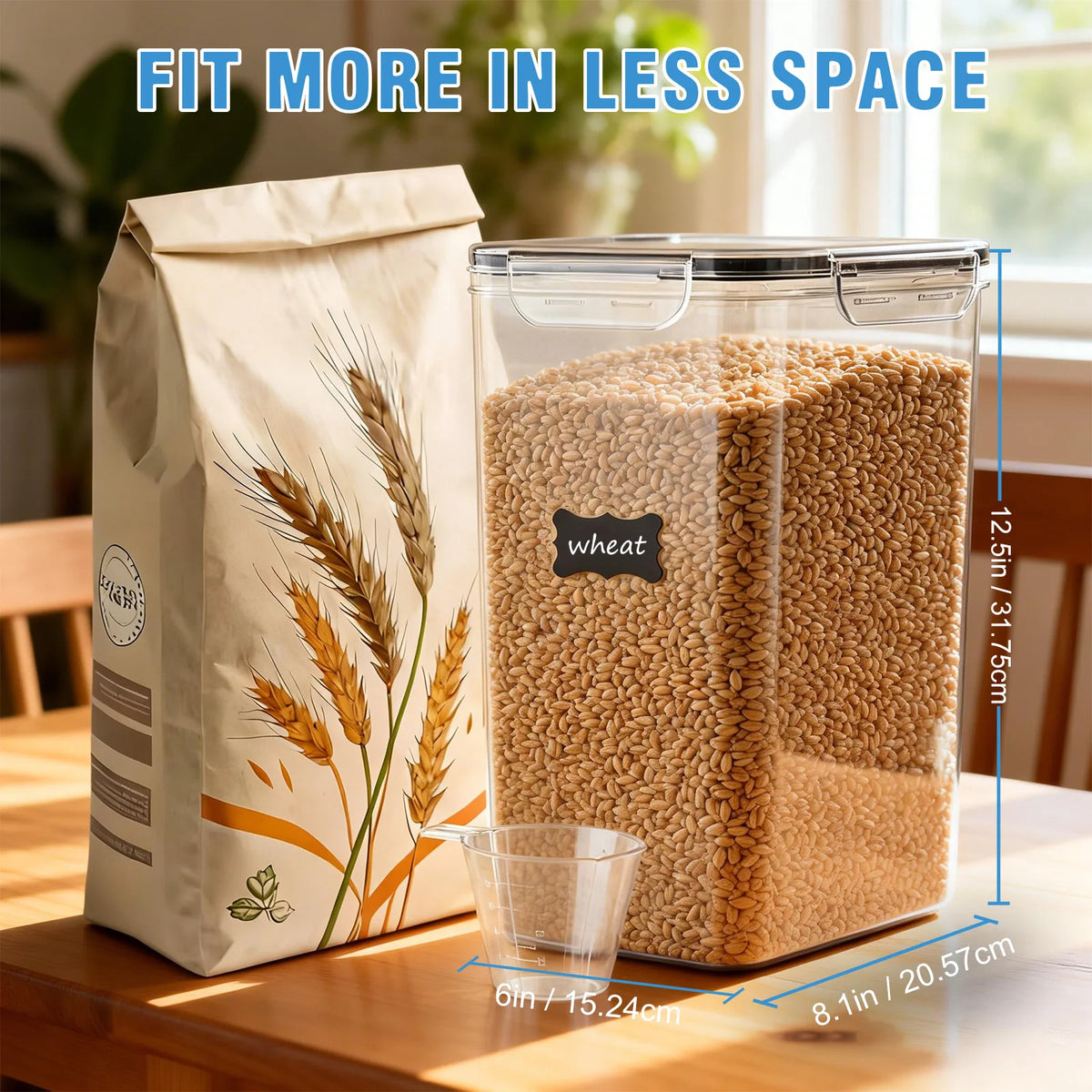 Airtight Food Storage Containers With Lids For Flour And Grains