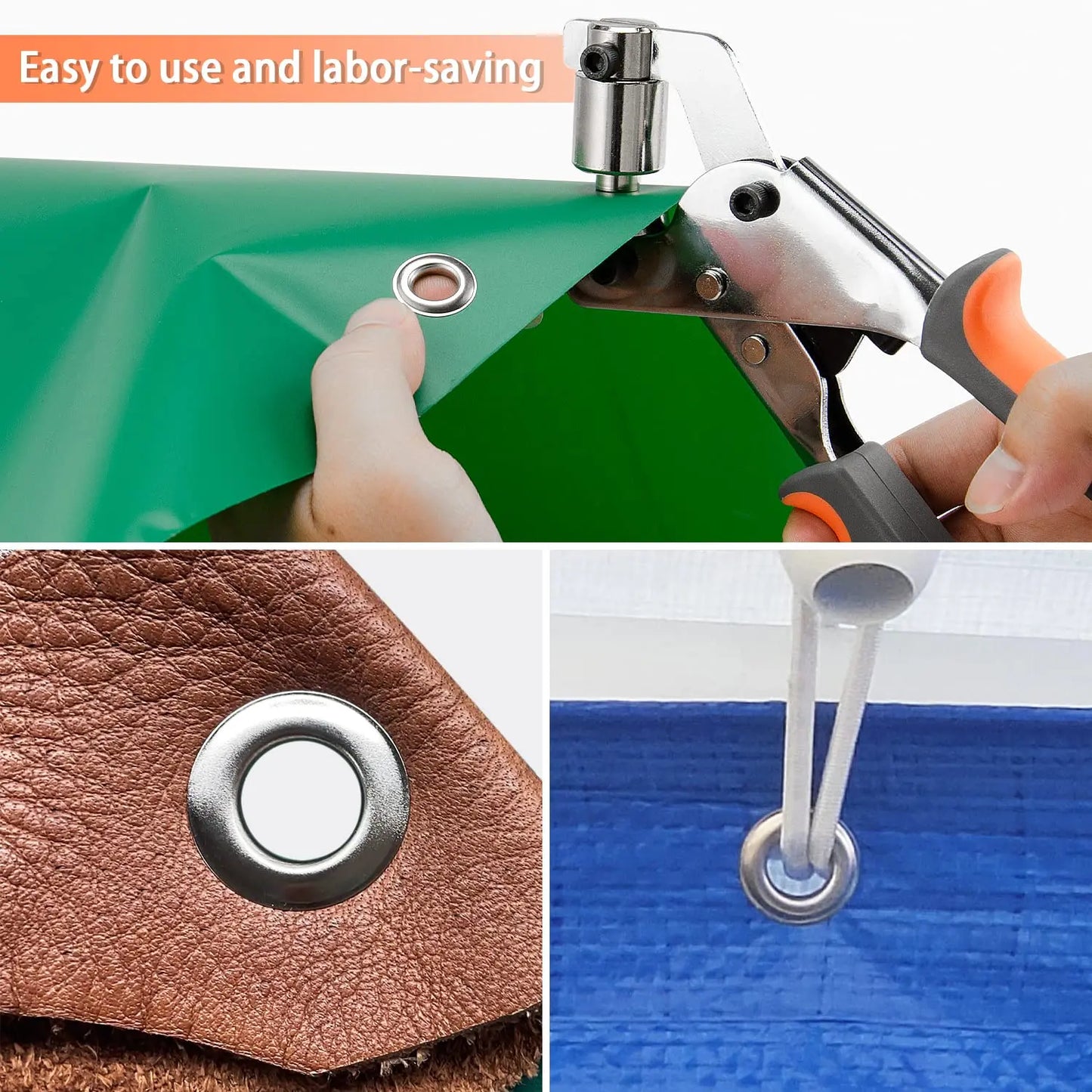 Grommet Pliers Kit Handheld Eyelet Punch Tool for Leather