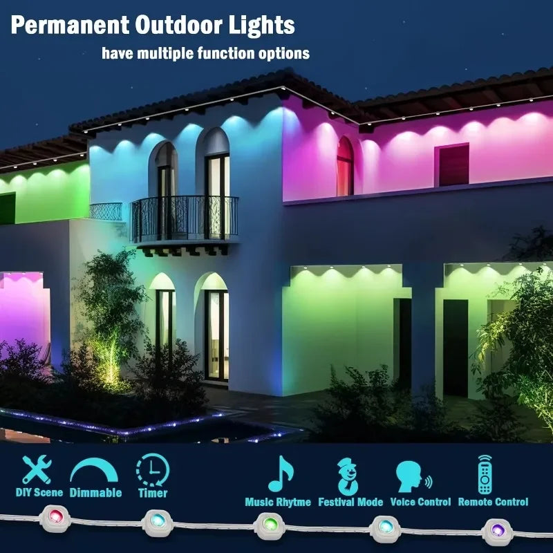 MIMIRGB Smart RGBIC Outdoor Eaves Lights For Home Decoration