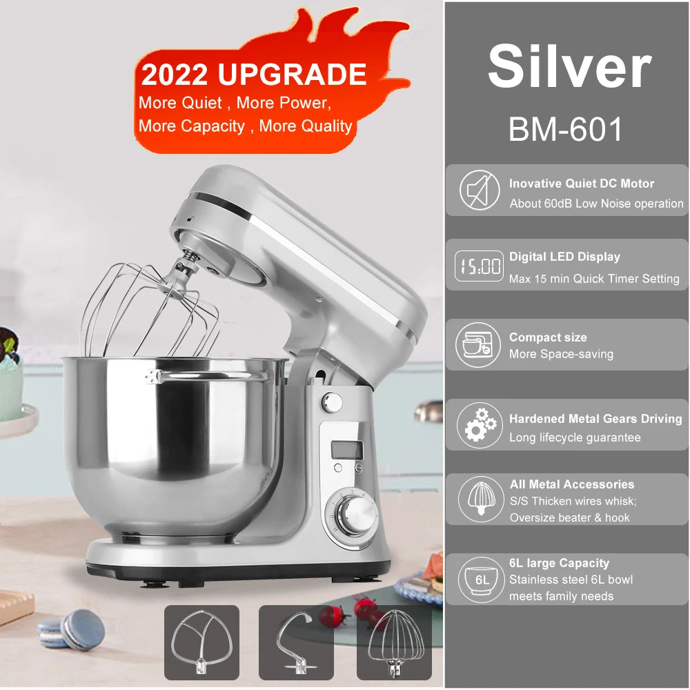 BioloMix Stand Mixer Blender With Quiet Motor And Dough Kneading