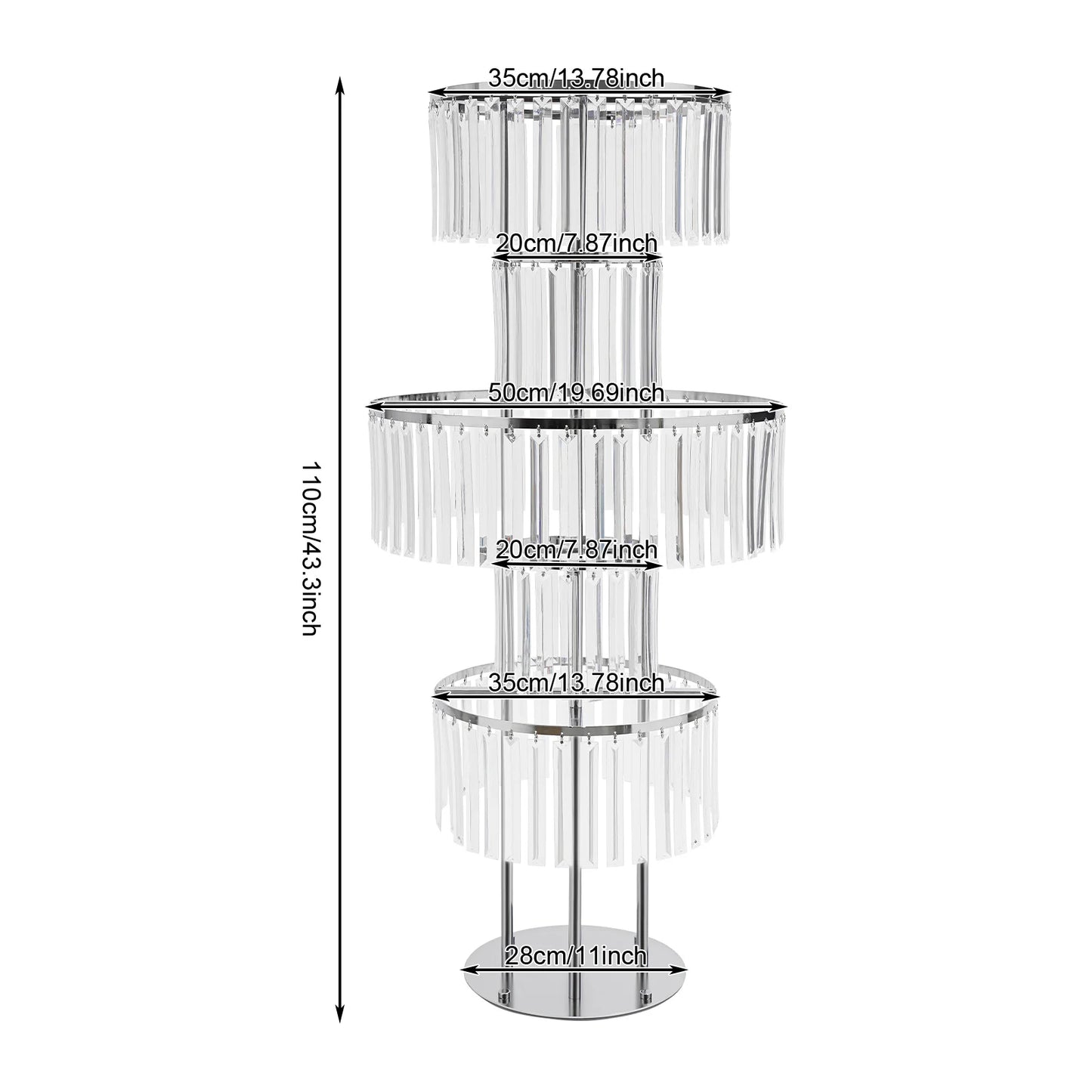 5-Tier Wedding Flower Stand Centerpiece, Acrylic Hanging Display