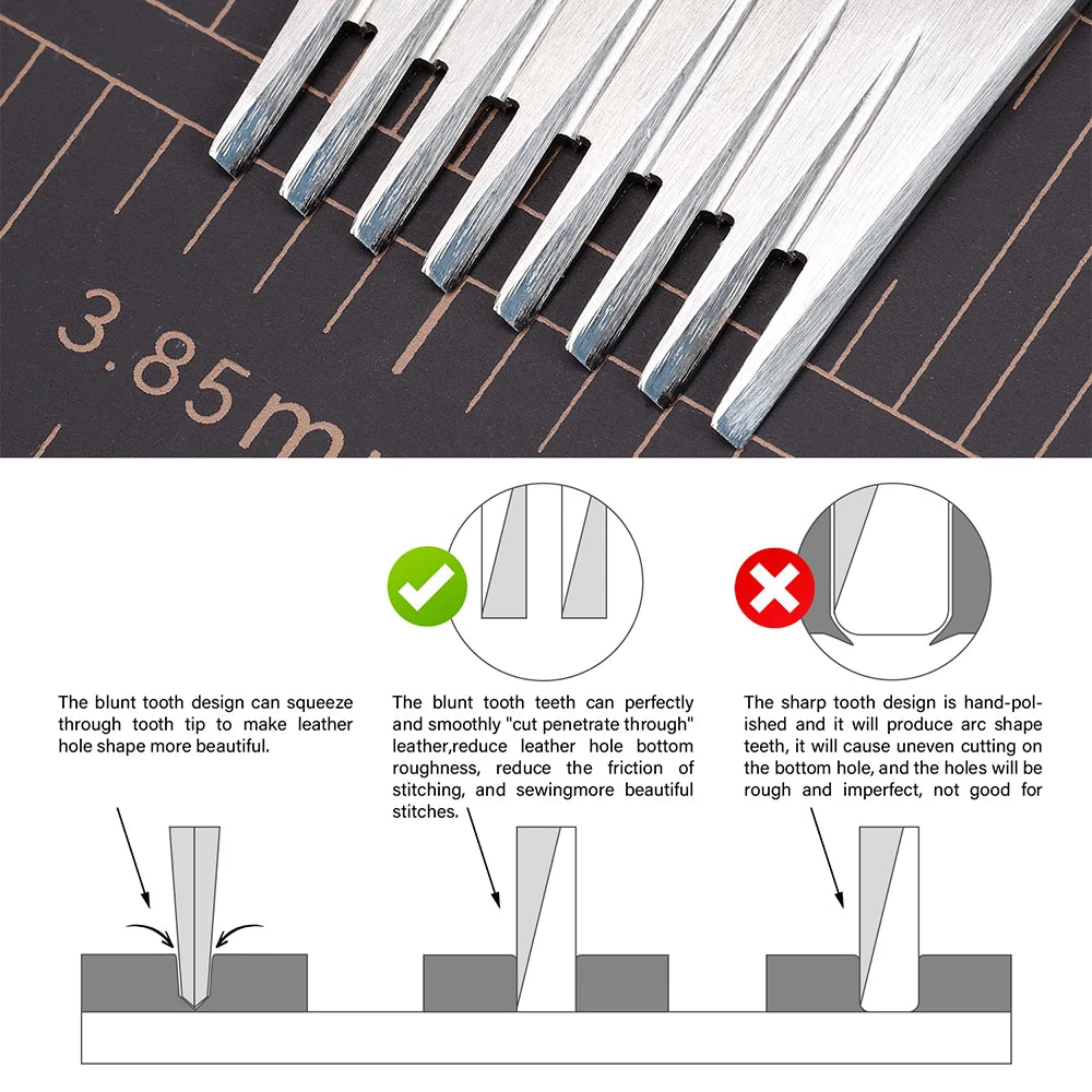 WUTA Leather Chisel French Style Pricking Iron Die Steel Punch