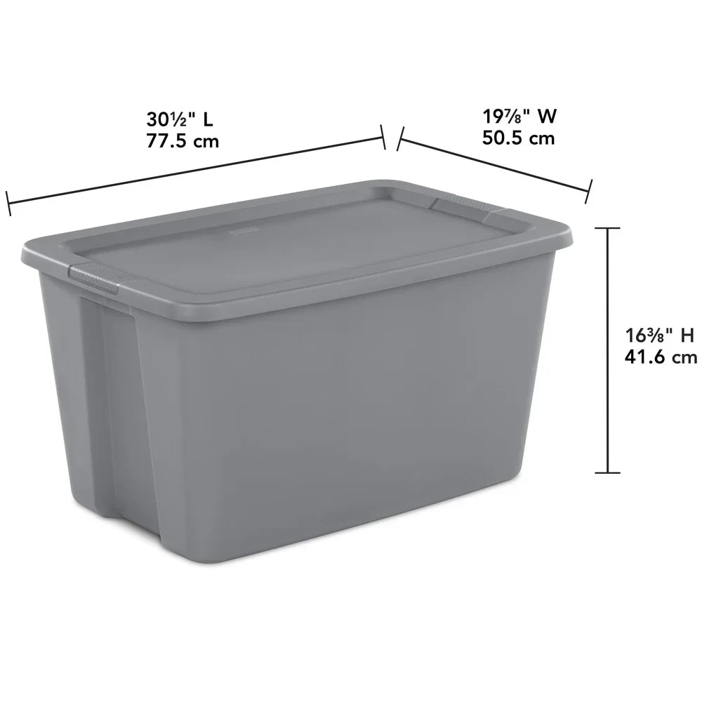 Stackable Storage Bin with Lid and Integrated Handles