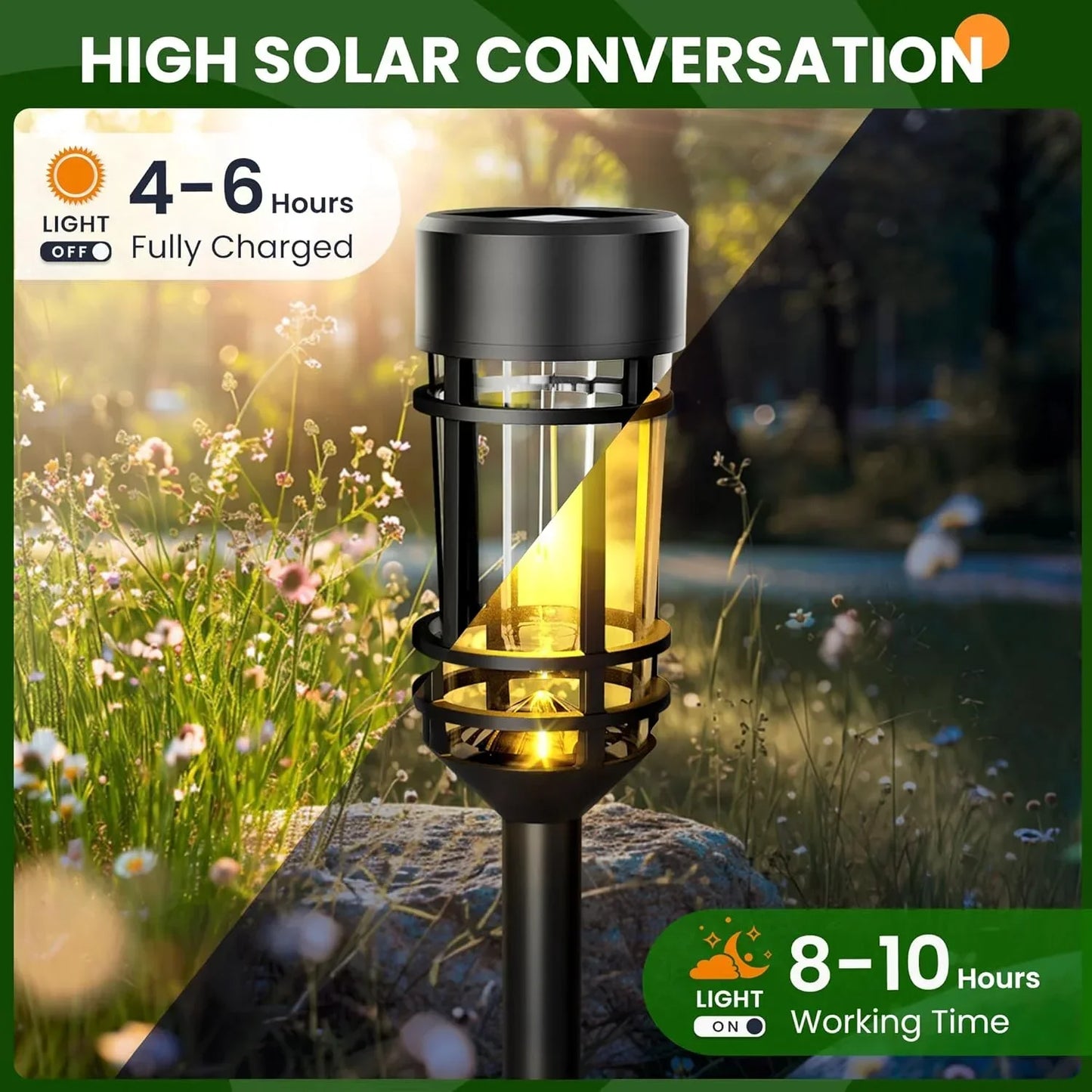 SZRSTH Outdoor Solar Street Lights 4 Pack Waterproof Landscape Lamps