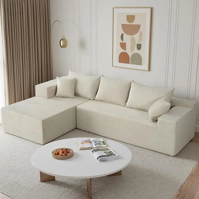 Modern L Shaped Sectional Sofa With Chaise For Living Room