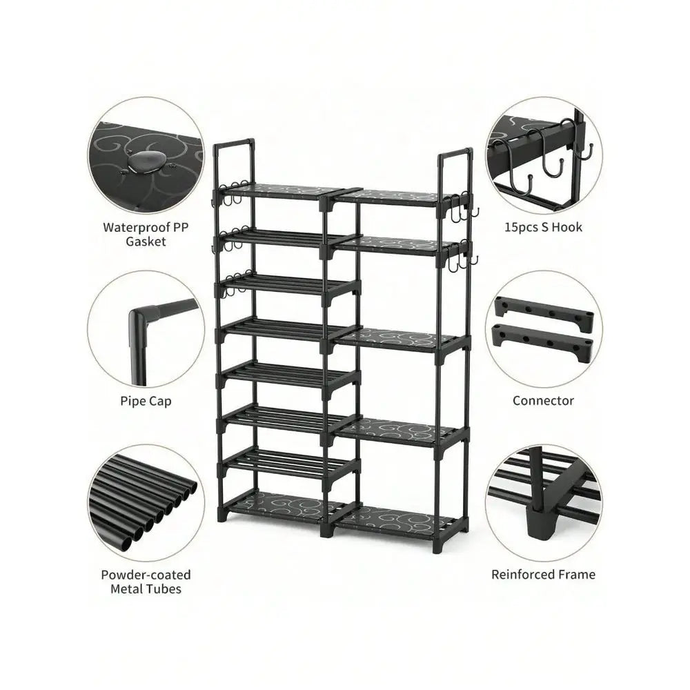 XMSJ 8-Tier Shoe Rack Organizer For Closet And Entryway