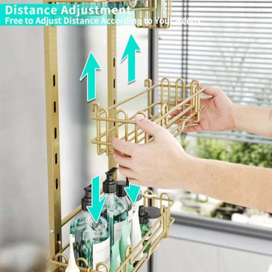 Hanging Shower Caddy Organizer With 22 Hooks And Toothbrush Holders