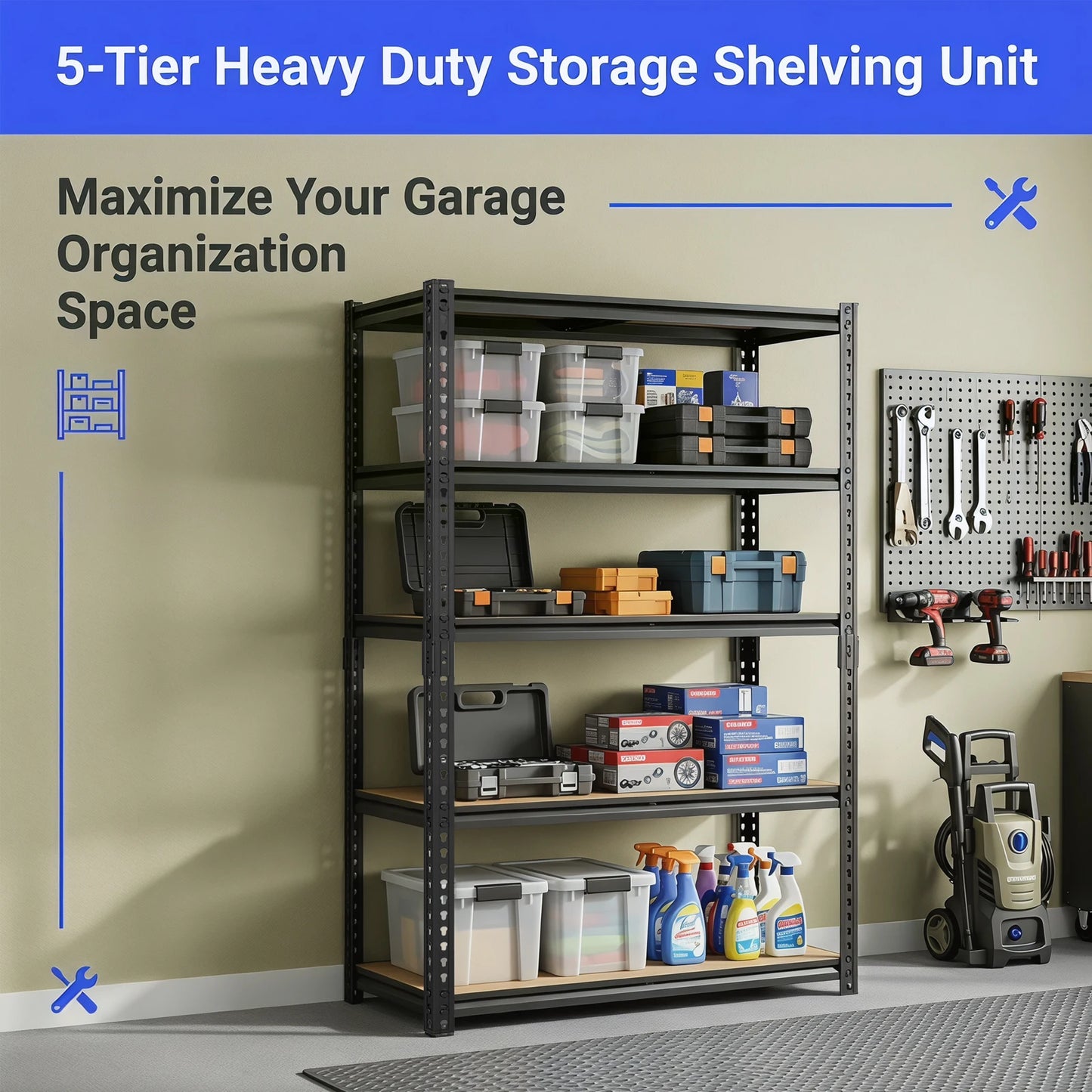 Heavy Duty Industrial Metal Storage Shelves With Adjustable Shelving Unit