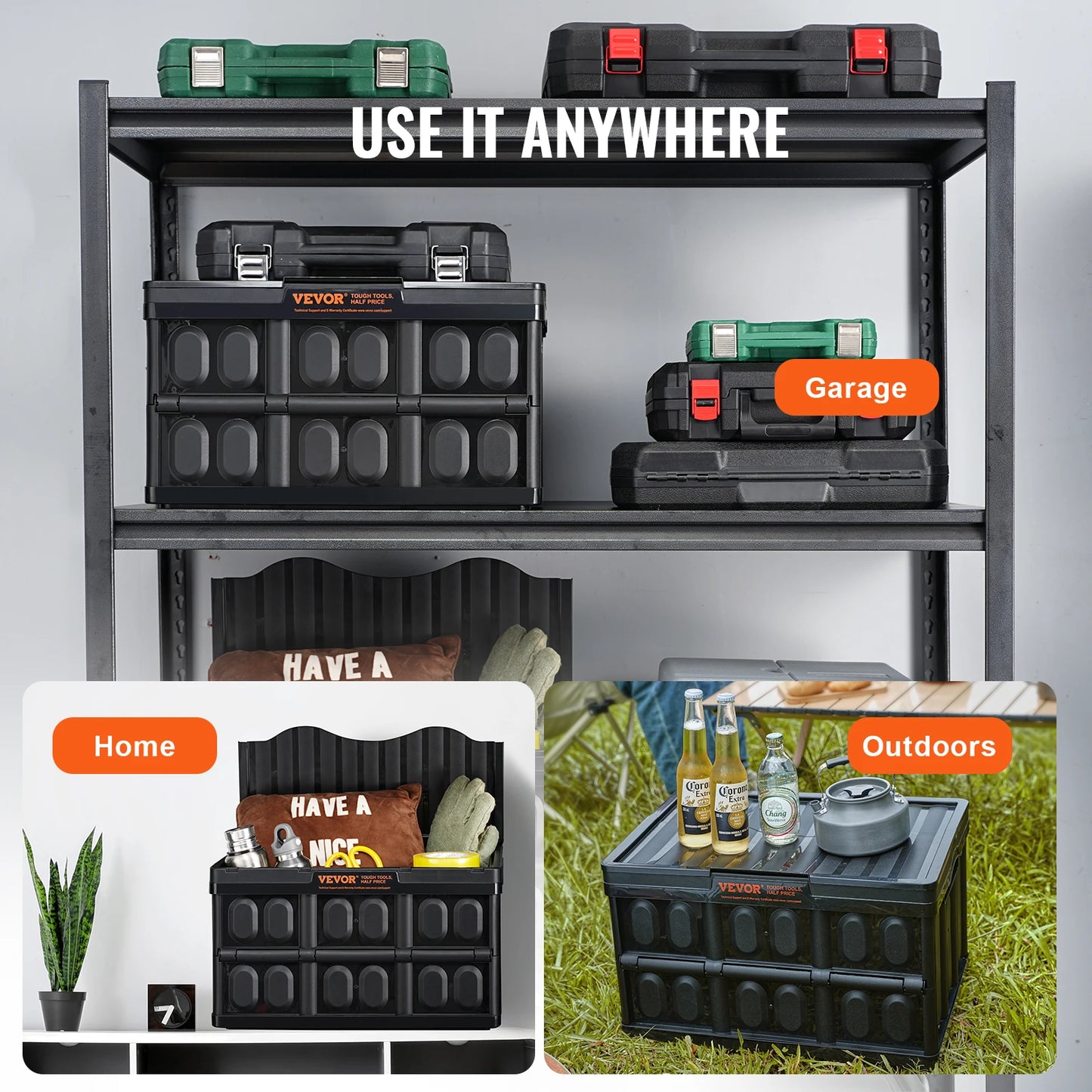 NONECN Collapsible Storage Bins Set Of 3 With Lids