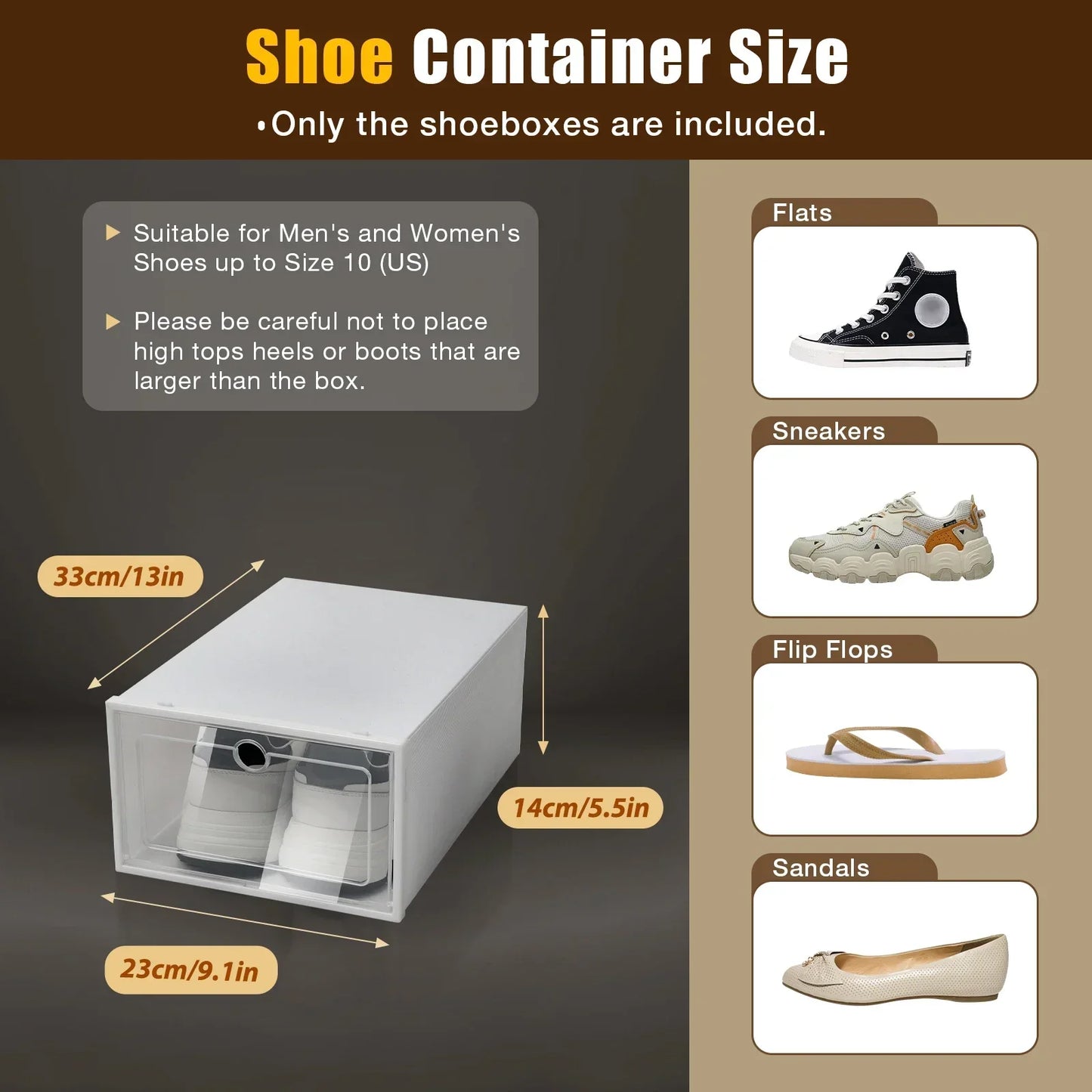 Foldable Plastic Shoe Storage Boxes With Clear Lids