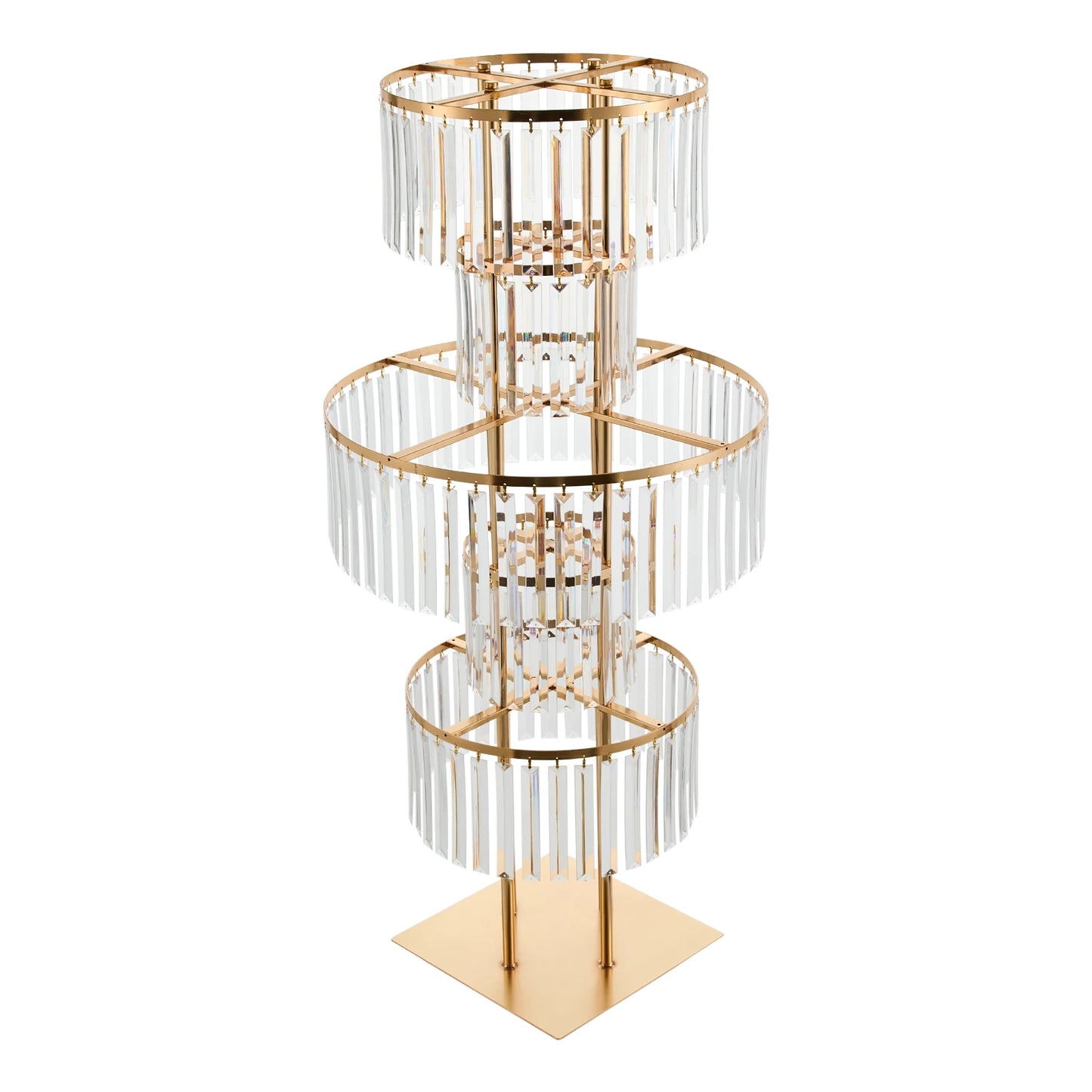 Five-Tier Gold Acrylic Wedding Flower Stand Floor Centerpiece