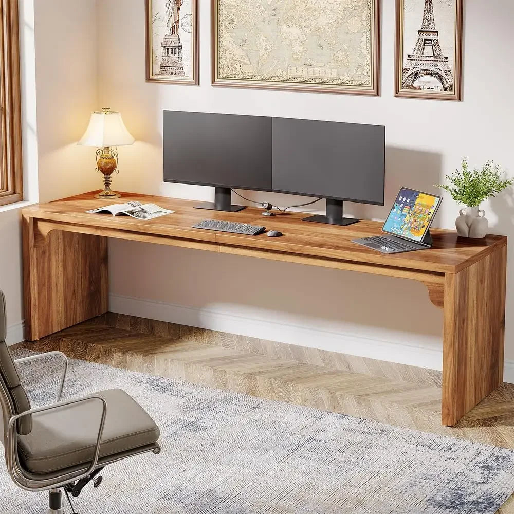 YTYIN Home Office Desk For Two With Rectangular Workstation
