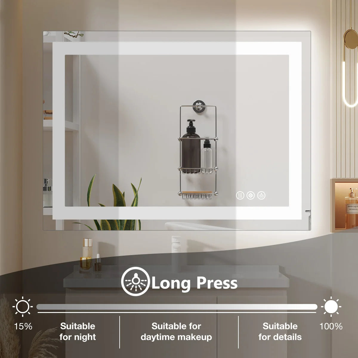 JHK LED Bathroom Vanity Mirror With Memory Function