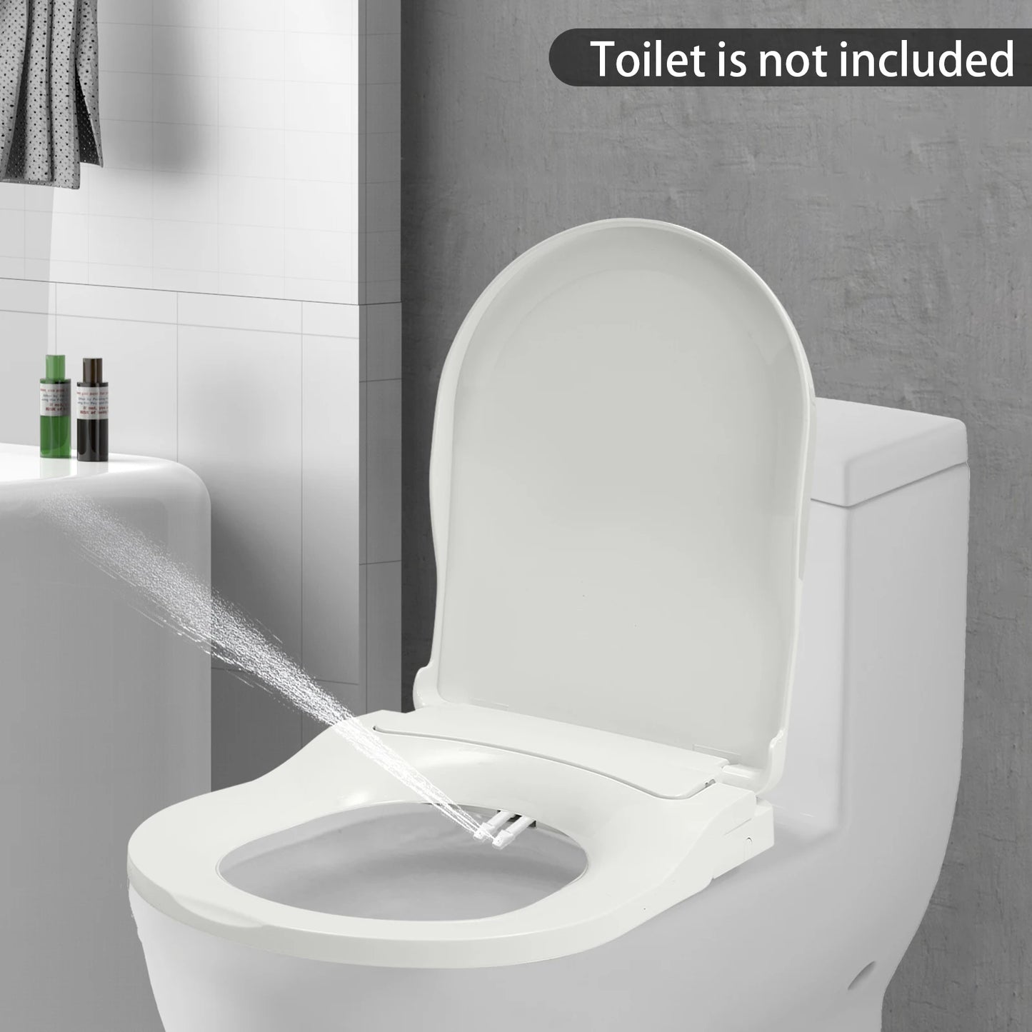 Non-Electric Bidet Seat With Dual Nozzles For Elongated Toilets