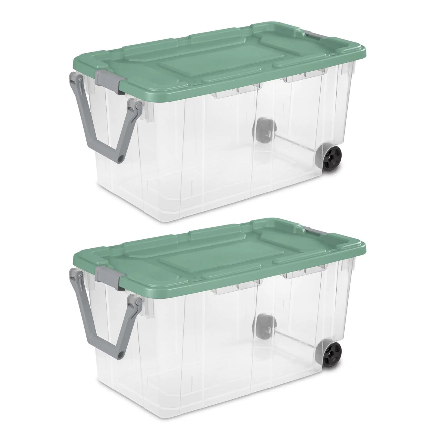 Industrial Wheeled Storage Bin With Handle Durable Plastic Tote