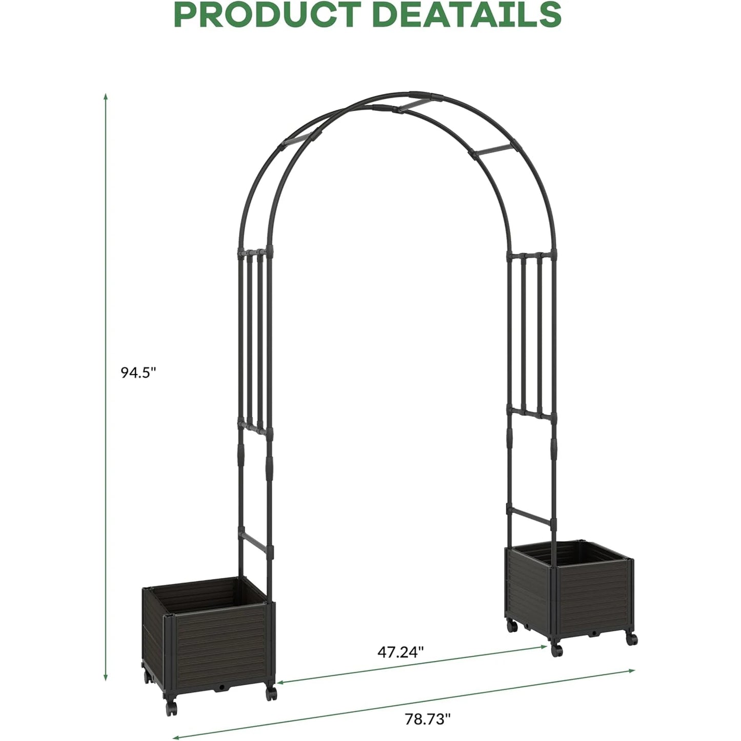 Raised Garden Bed With Trellis Arch Planter Steel Cedar Combo