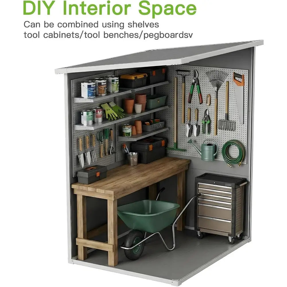 Weather-Resistant Outdoor Storage Shed With Lockable Door