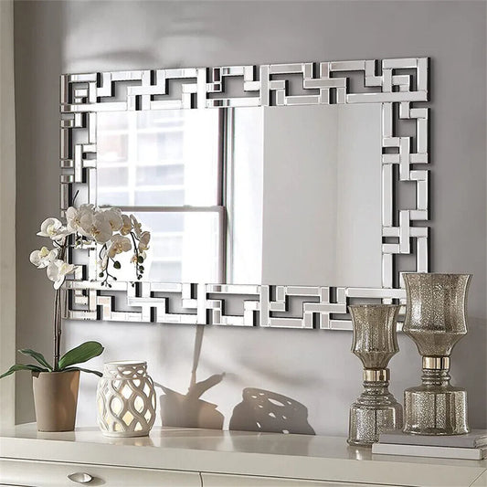 Venetian Art Mirror With Beveled Glass Edge For Wall Decor