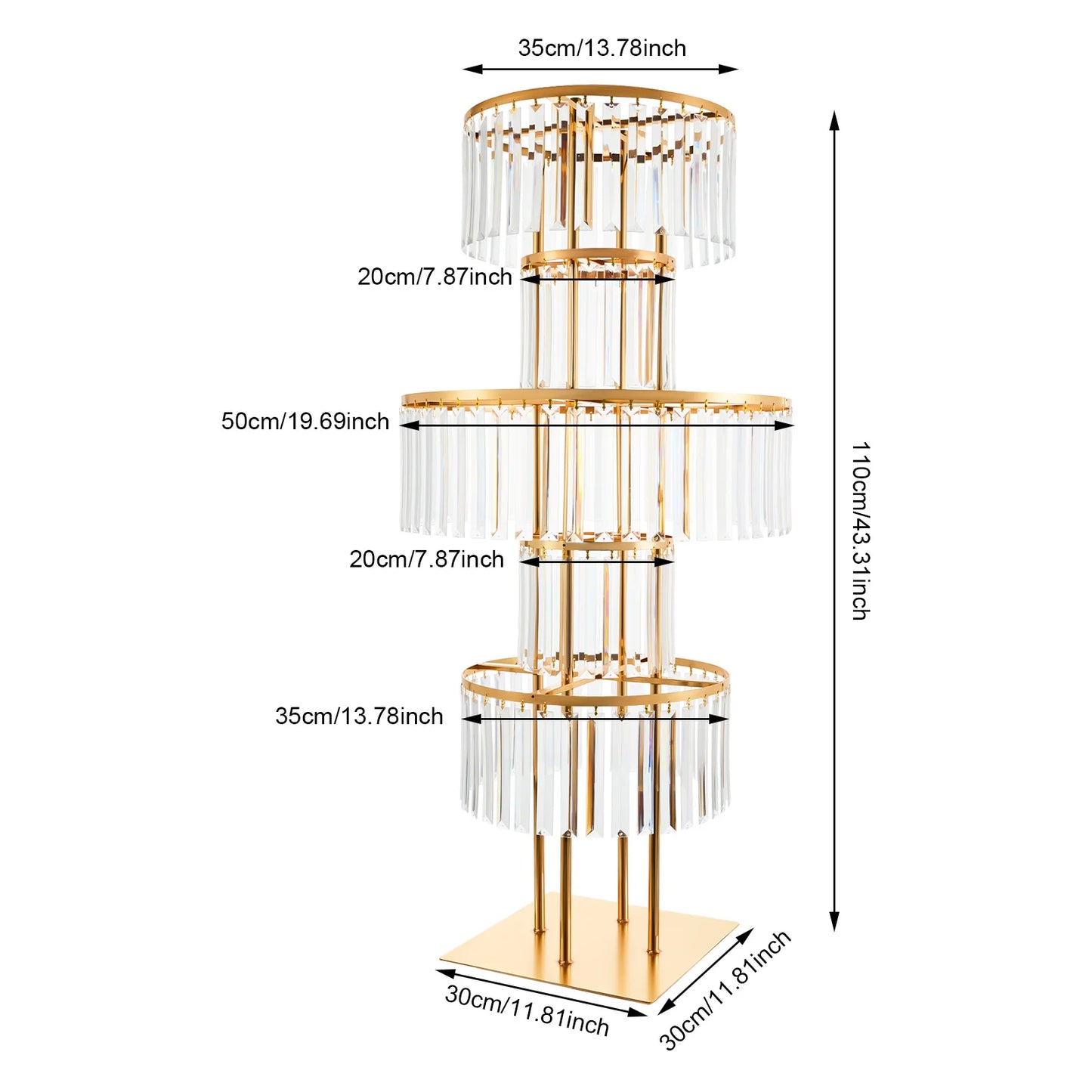 5-Tier Wedding Flower Stand Centerpiece, Acrylic Hanging Display