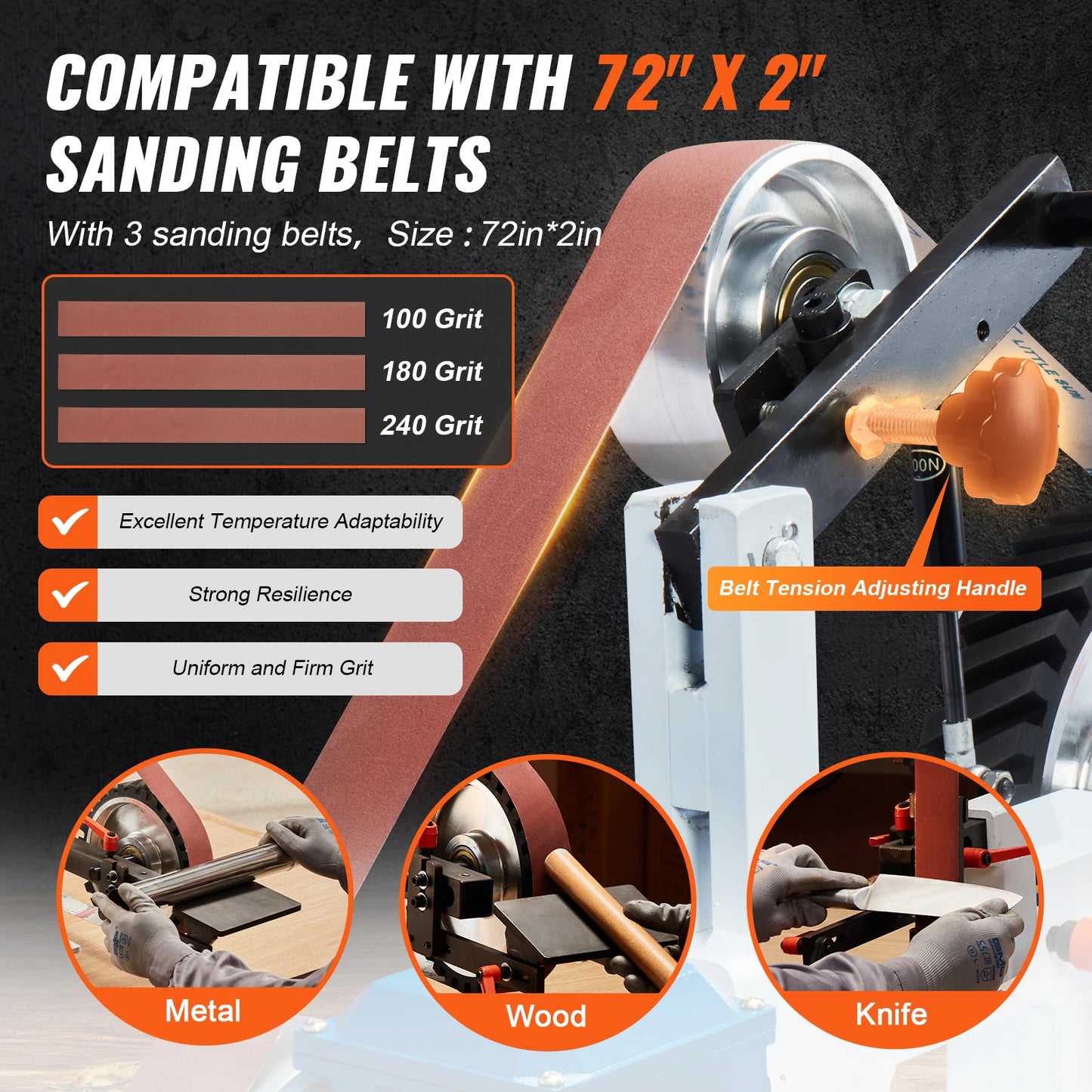 SucceBuy Belt Grinder Sander 1500W Variable Speed Polishing Machine