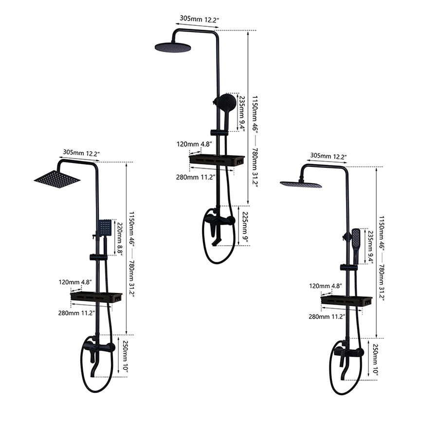 Sinlaku Bathroom Rainfall Shower Mixer Faucet System