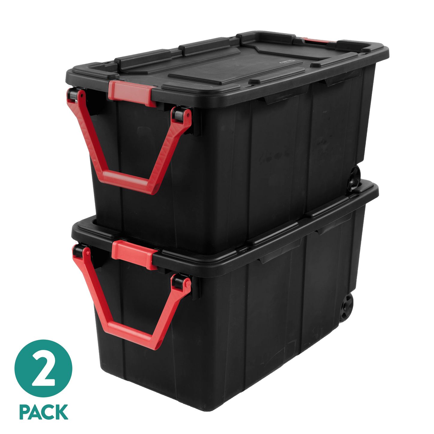 Industrial Wheeled Storage Bin With Handle Durable Plastic Tote