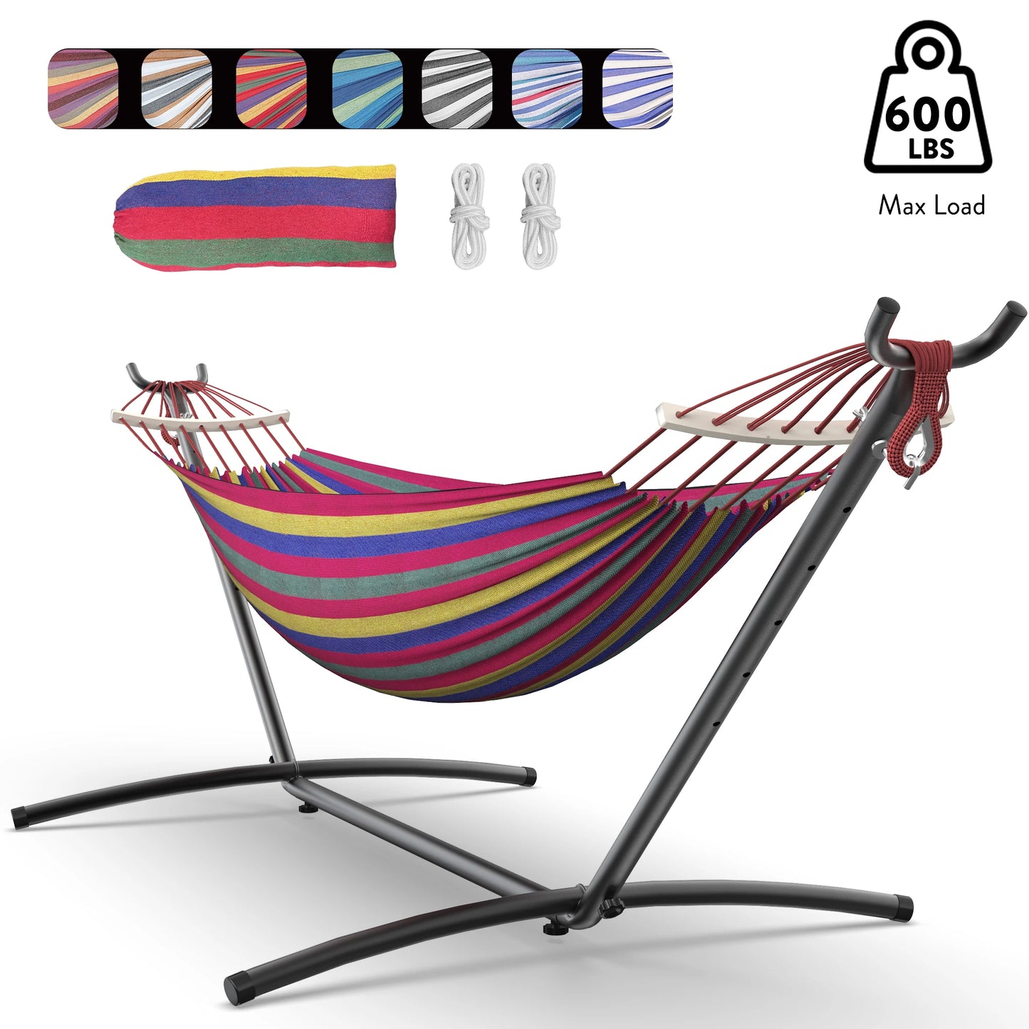 GYROOR Adjustable Stand Hammock With Storage Bag 600 LB Capacity