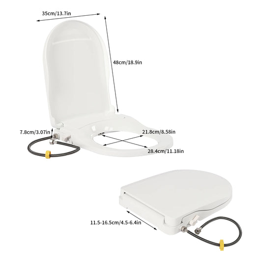Non-Electric Bidet Seat With Dual Nozzles For Elongated Toilets